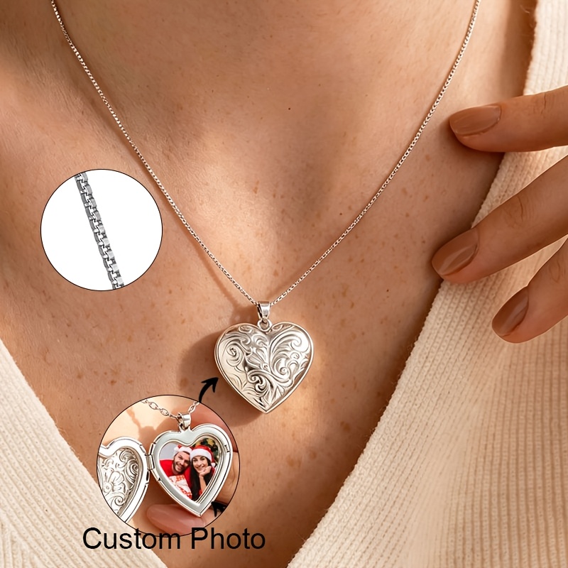 Customized Photo Heart-Shaped Necklace — Stylish Gift for Her